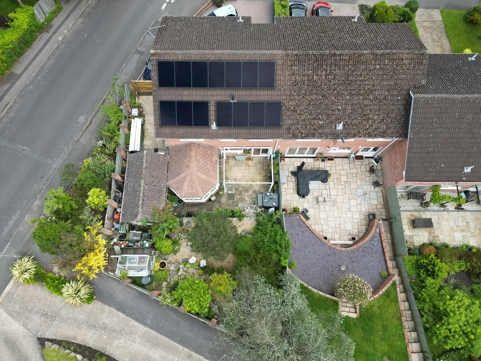 solar panels installed in Wimborne Minster, Dorset.