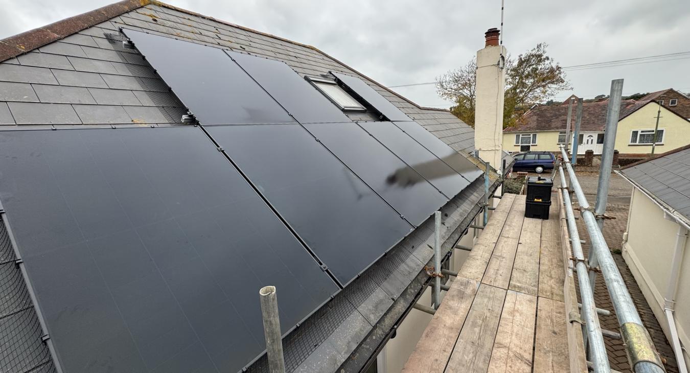 Solar panel installation on Slate in Southbourne, Bournemouth.